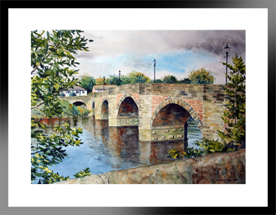 old penwortham bridge over river ribble